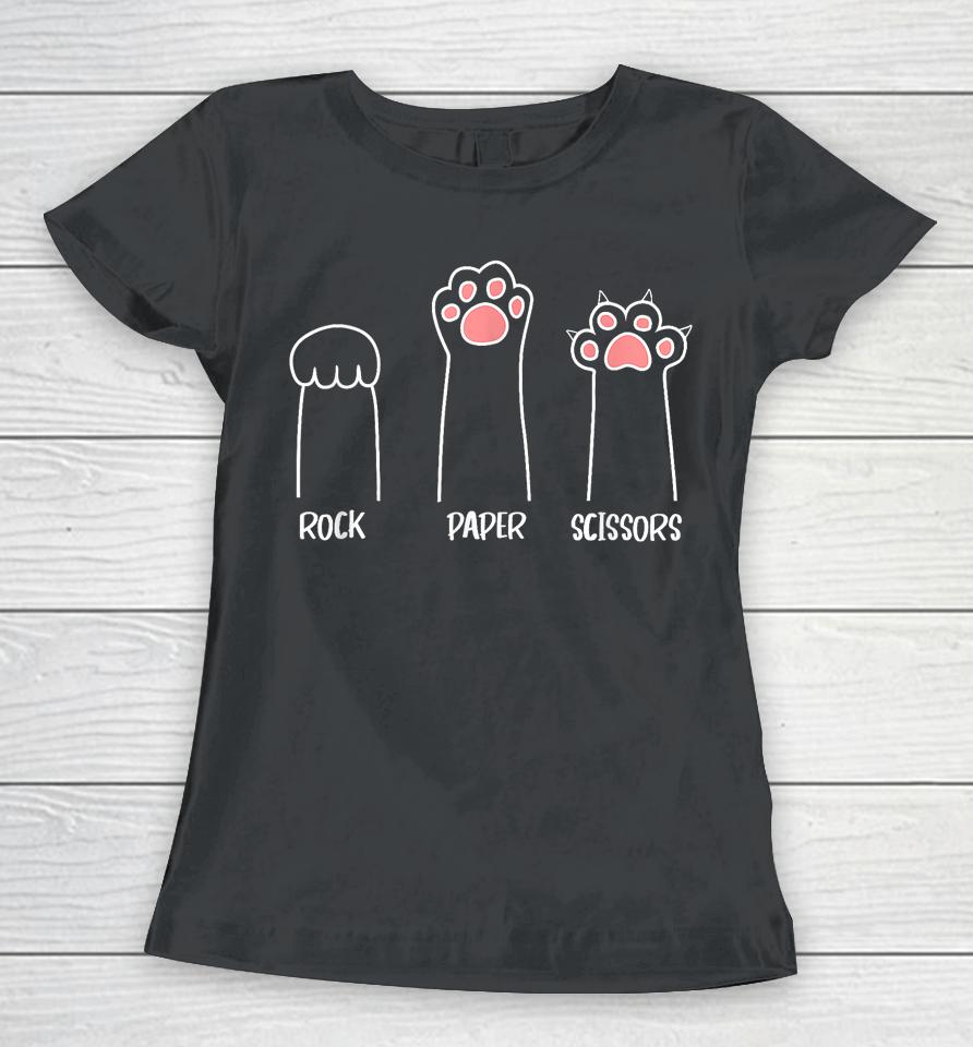Rock Paper Scissors Cat Paw Women T-Shirt