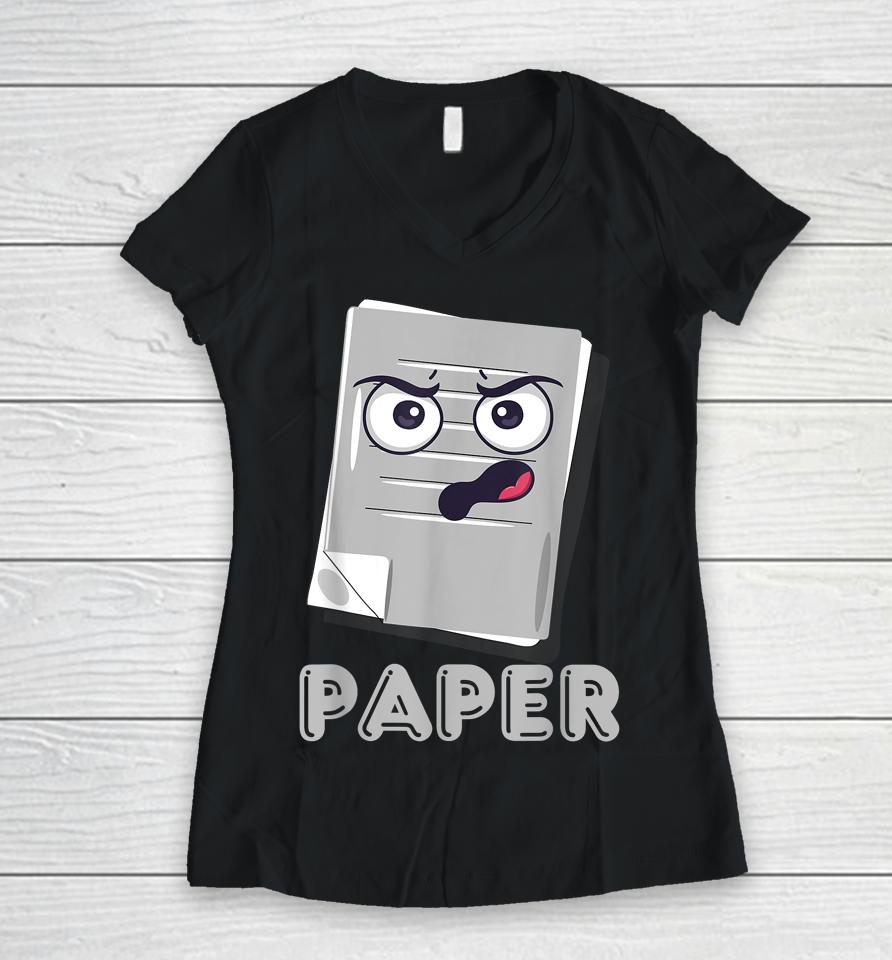 Rock Paper Scissors Halloween Women V-Neck T-Shirt