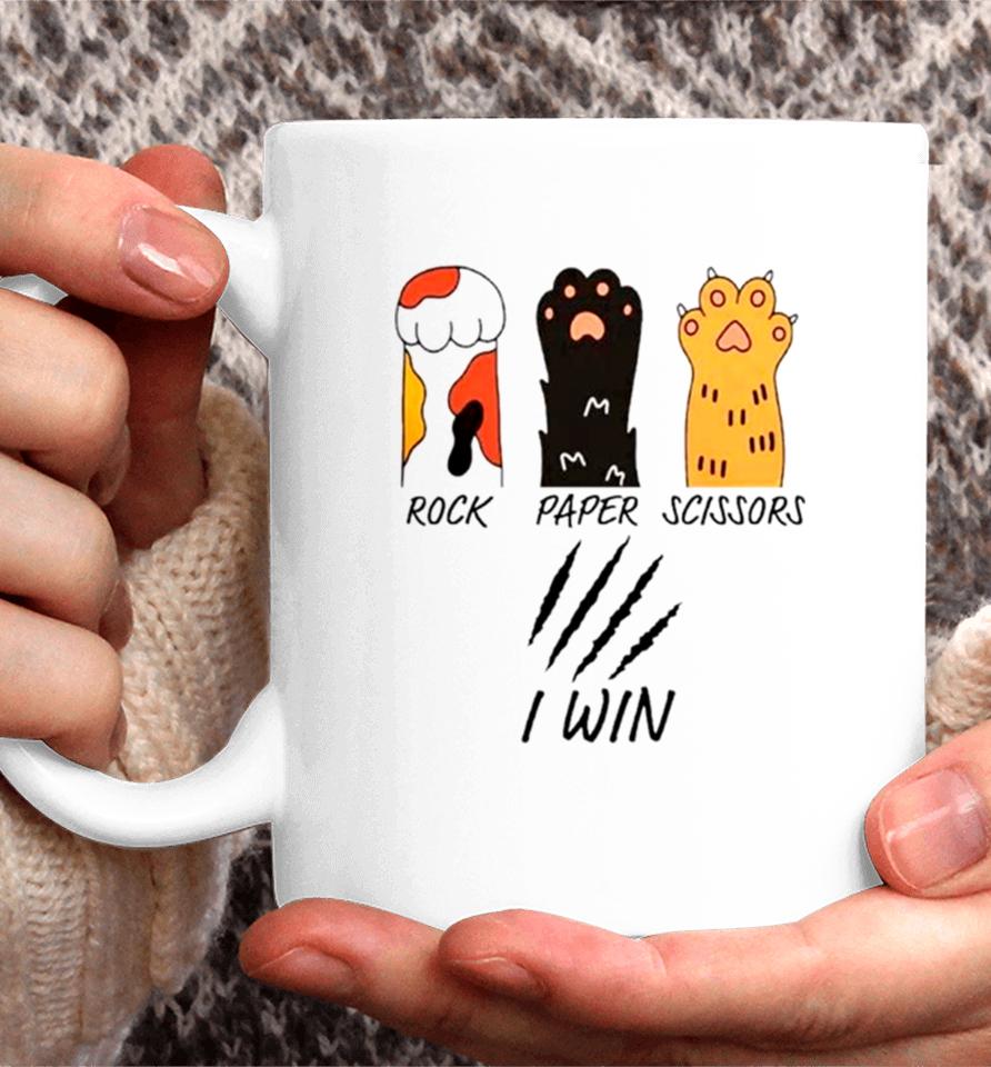 Rock Paper Scissors I Wine Cat Paws Funny Coffee Mug