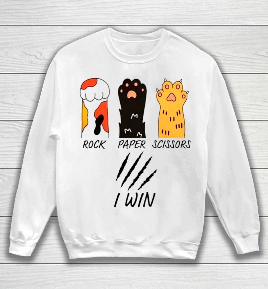 Rock Paper Scissors I Wine Cat Paws Funny Sweatshirt