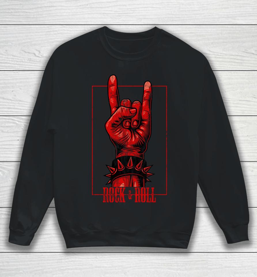 Rock &Amp; Roll Devil's Salute Rocker Concert Sweatshirt