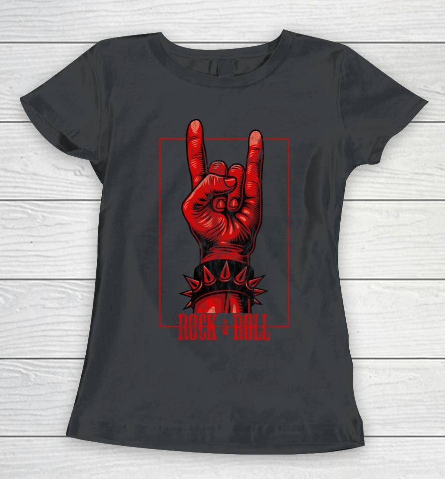 Rock &Amp; Roll Devil's Salute Rocker Concert Women T-Shirt