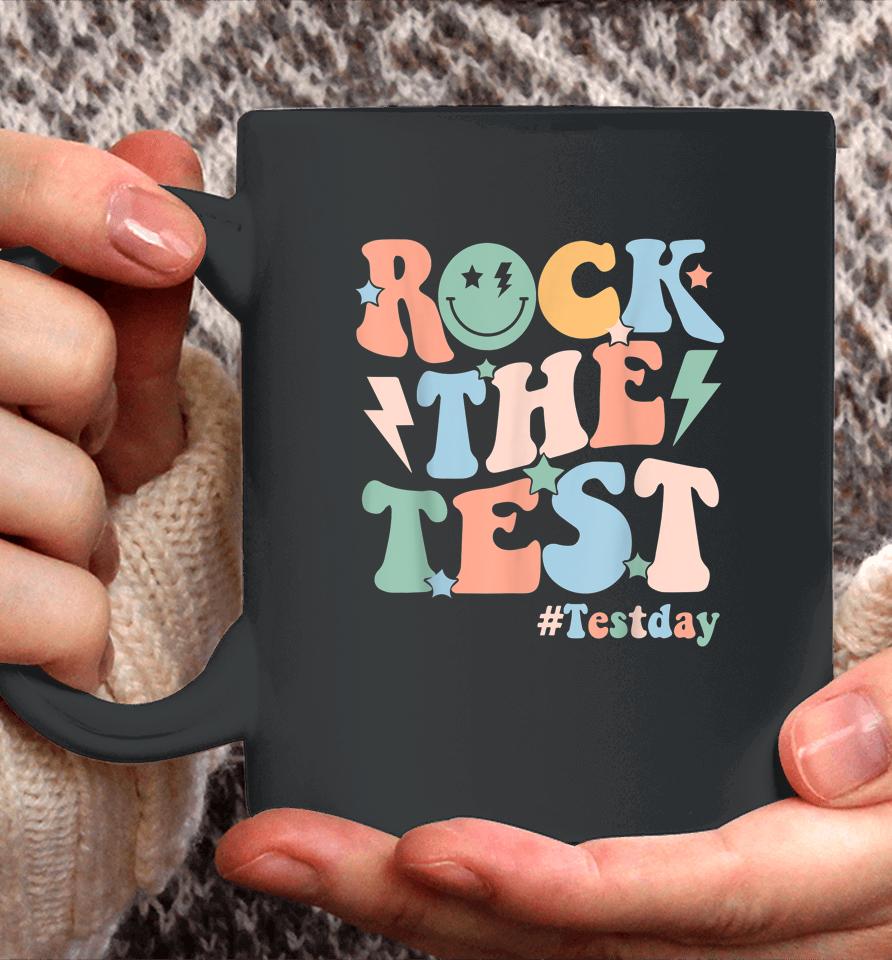 Rock The Test Testing Day Retro Motivational Teacher Student Coffee Mug