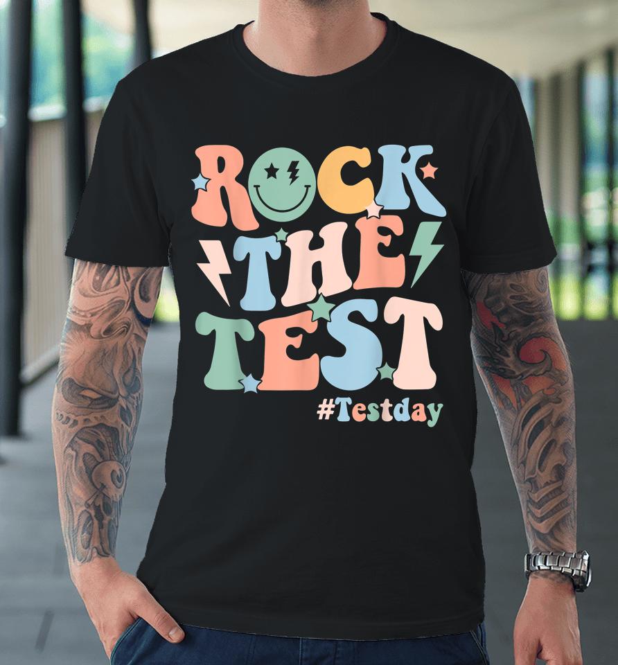 Rock The Test Testing Day Retro Motivational Teacher Student Premium T-Shirt