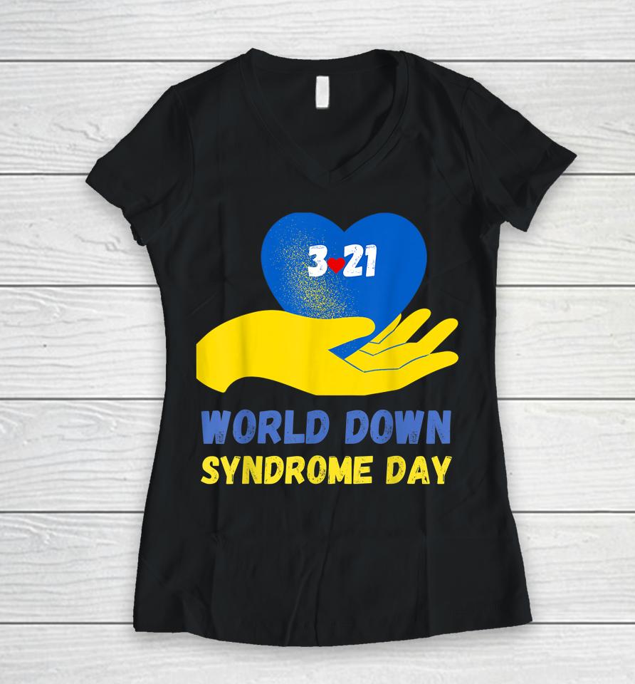 Rock Your Socks Awareness World Down Syndrome Day Women V-Neck T-Shirt
