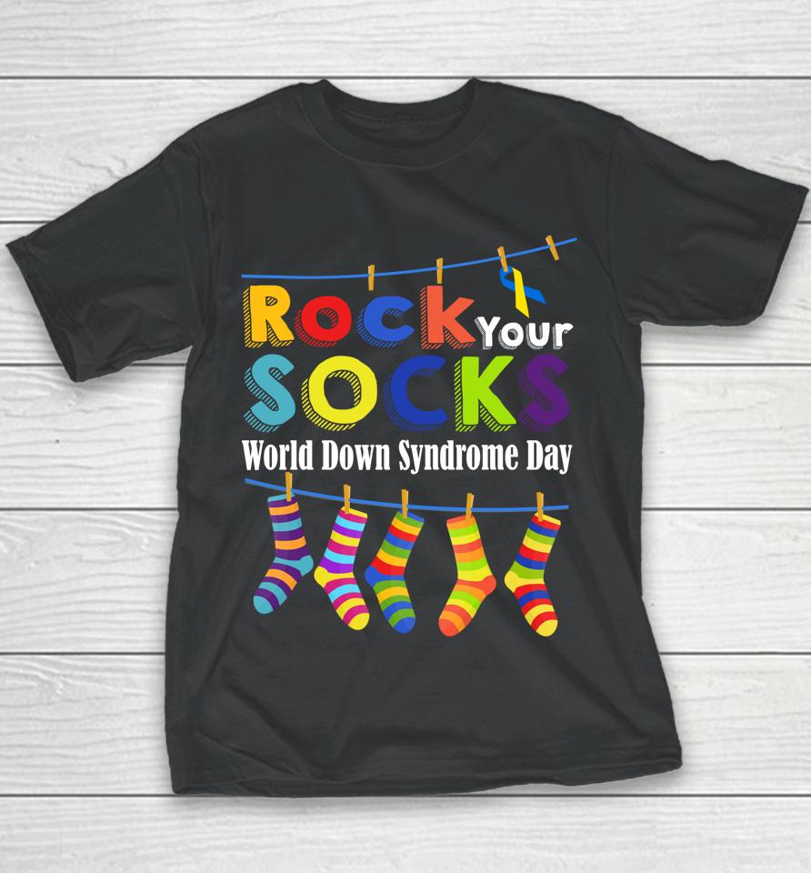 Rock Your Socks Cute 3-21 Trisomy 21 World Down Syndrome Day Youth T-Shirt