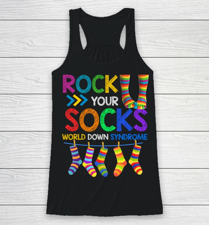 Rock Your Socks World Down Syndrome Day Racerback Tank