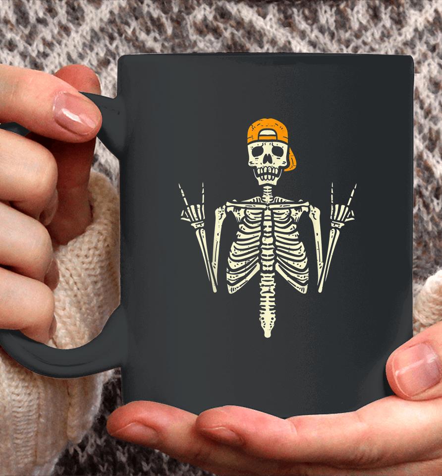 Rocker Skater Skeleton Cap Cool Halloween Punk Coffee Mug