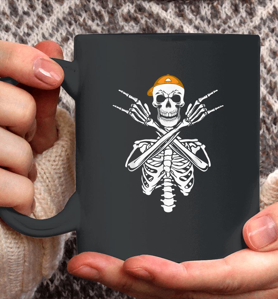 Rocker Skeleton Cap Skater Halloween Hand Rock Coffee Mug