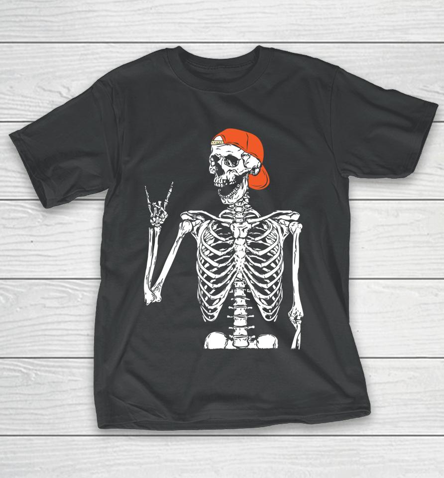 Rocker Skeleton Hand Rock On Costume Funny Halloween Gifts T-Shirt