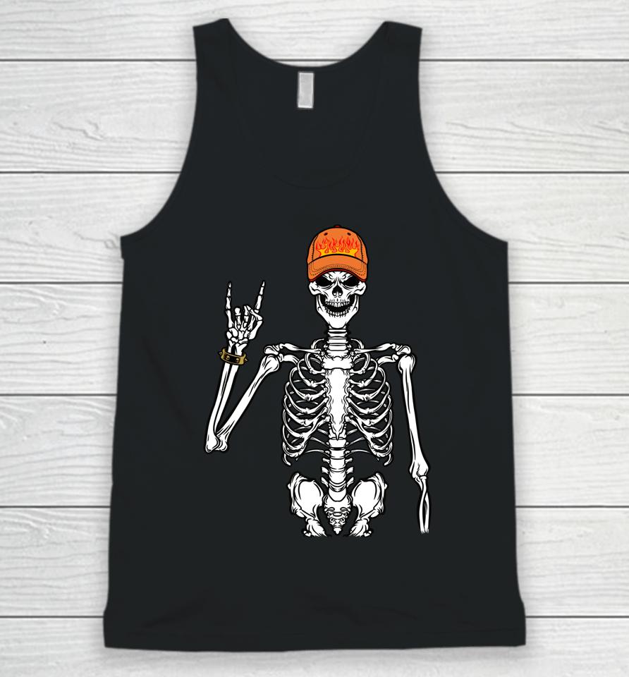Rocker Skeleton Hand Rock On Costume Funny Halloween Gifts Unisex Tank Top