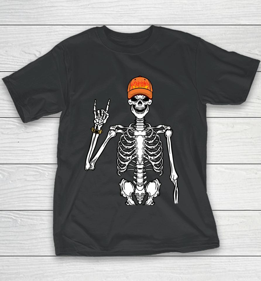 Rocker Skeleton Hand Rock On Costume Funny Halloween Gifts Youth T-Shirt