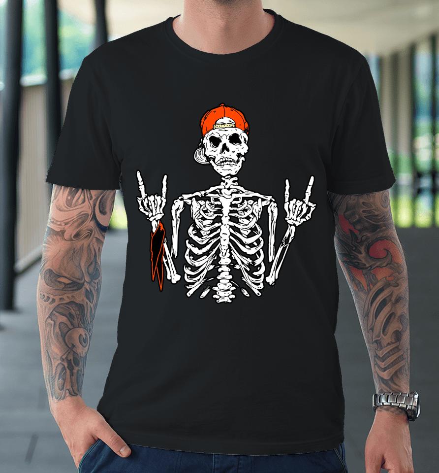 Rocker Skeleton Hand Rock On Costume Funny Halloween Premium T-Shirt