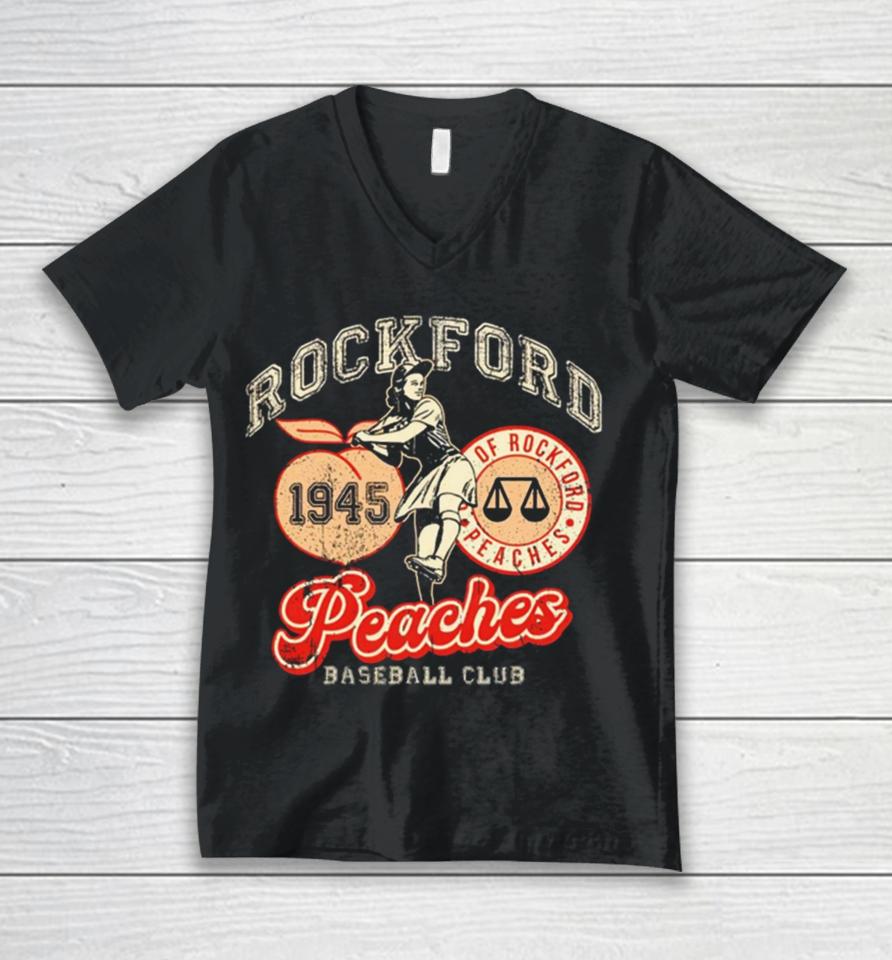 Rockford Peaches Baseball Club 1945 Unisex V-Neck T-Shirt