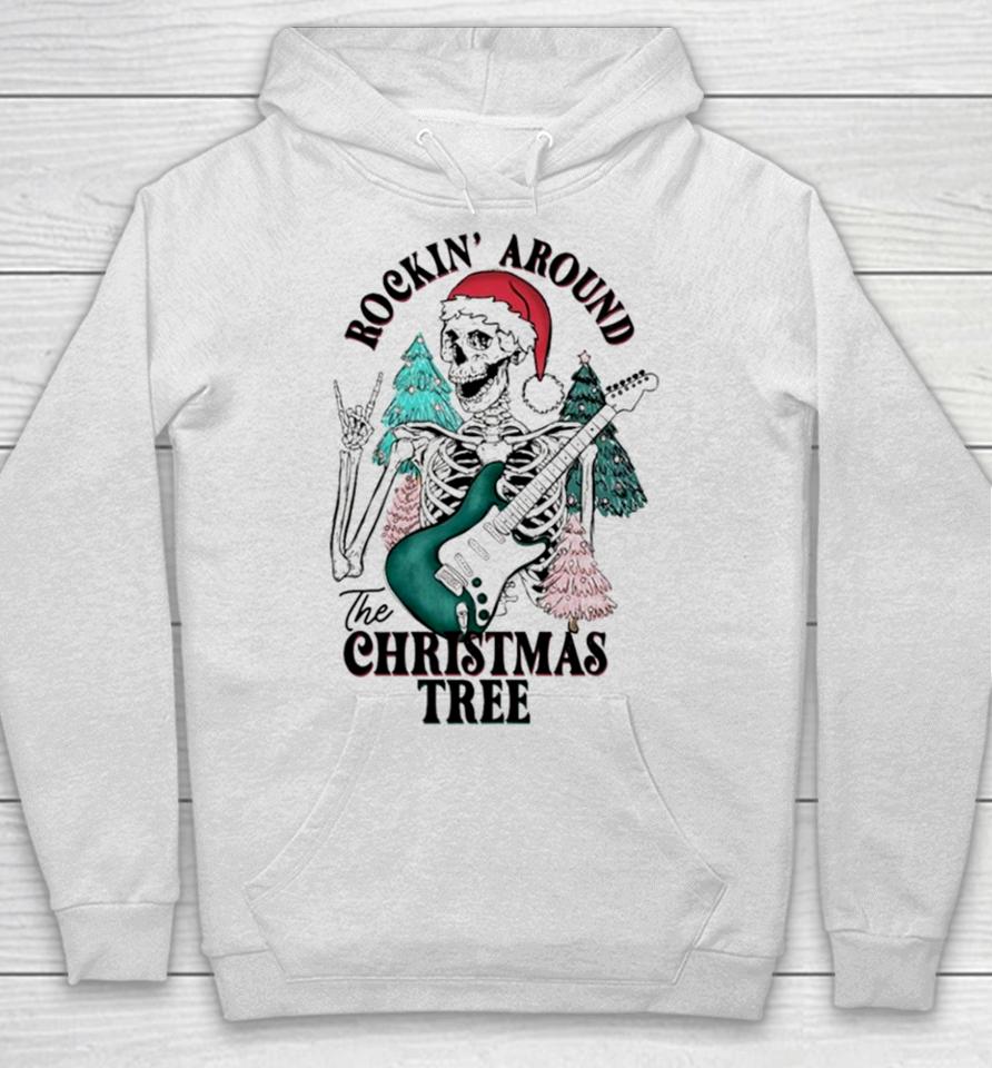 Rockin’ Around The Christmas Tree Skeleton Santa Hoodie