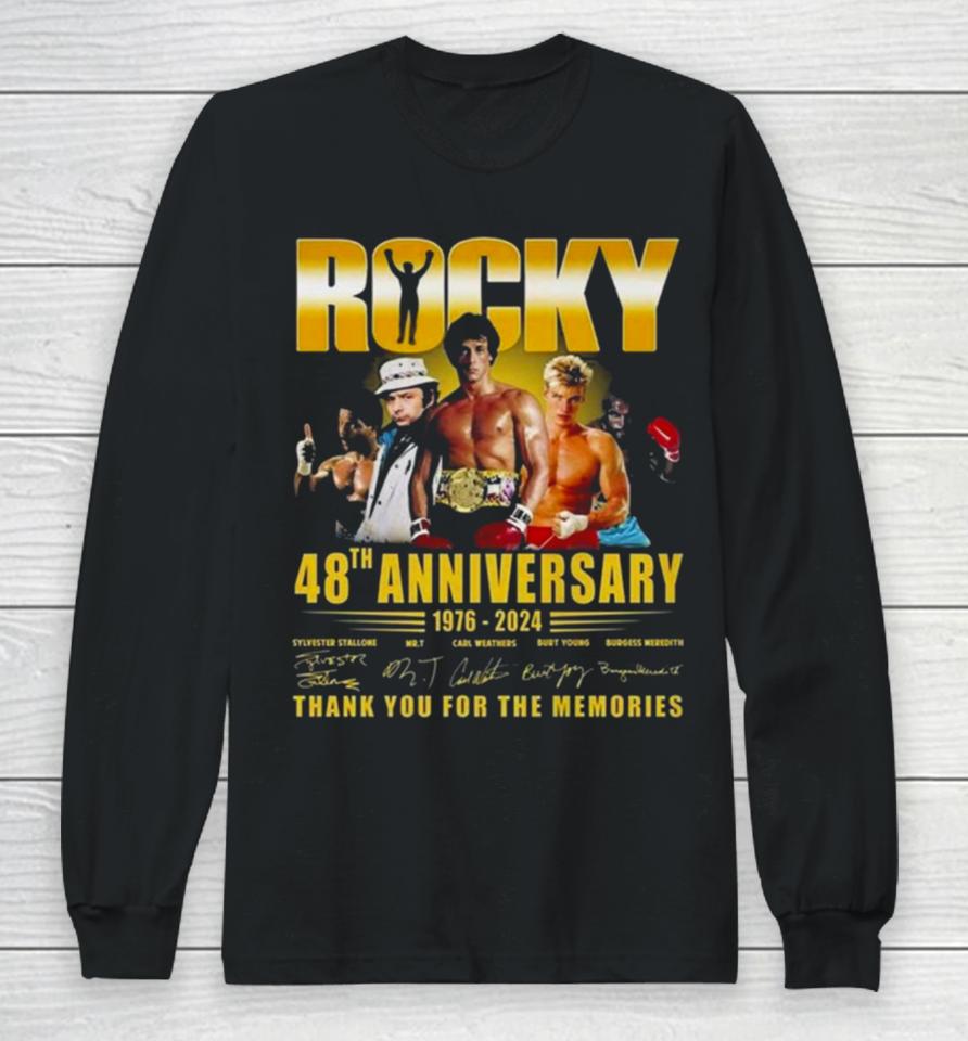 Rocky 48Th Anniversary 1976 2024 Thank You For The Memories Long Sleeve T-Shirt