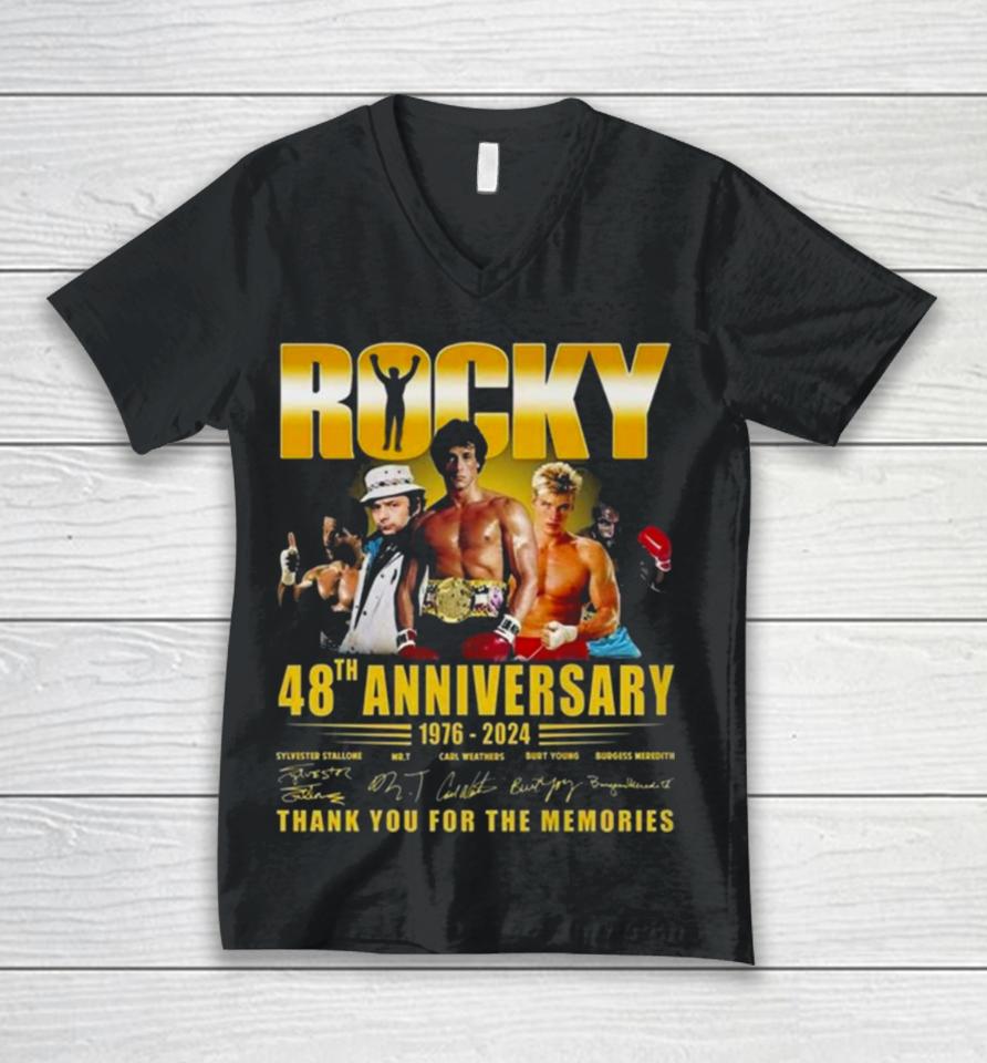 Rocky 48Th Anniversary 1976 2024 Thank You For The Memories Unisex V-Neck T-Shirt