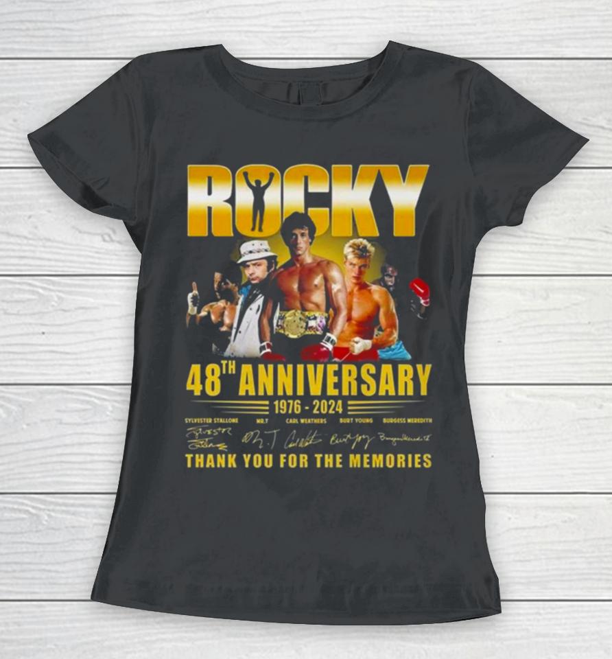 Rocky 48Th Anniversary 1976 2024 Thank You For The Memories Women T-Shirt
