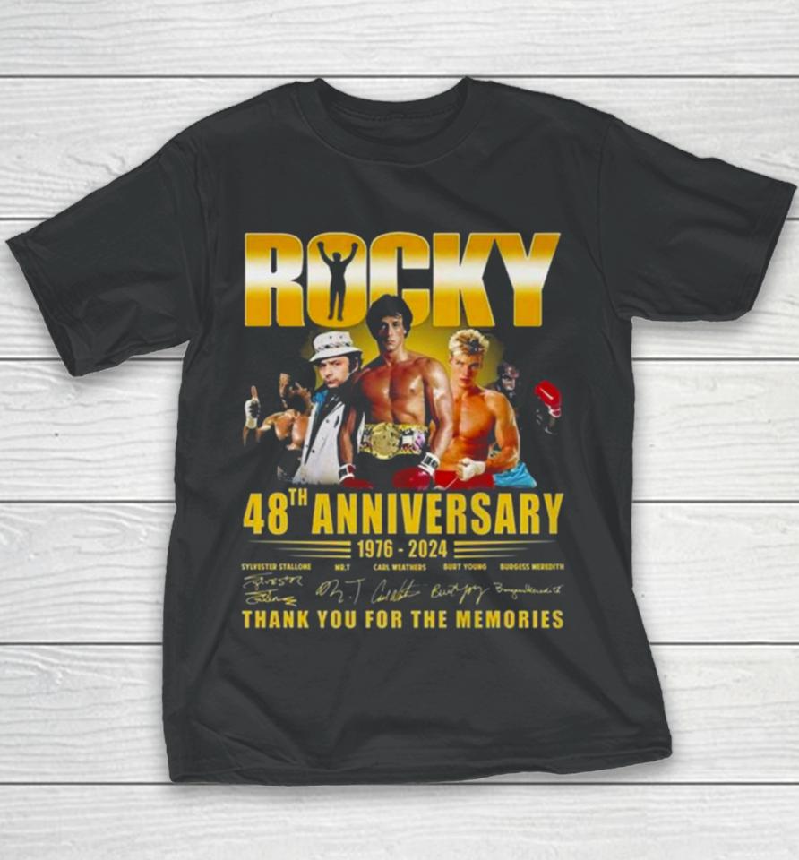 Rocky 48Th Anniversary 1976 2024 Thank You For The Memories Youth T-Shirt