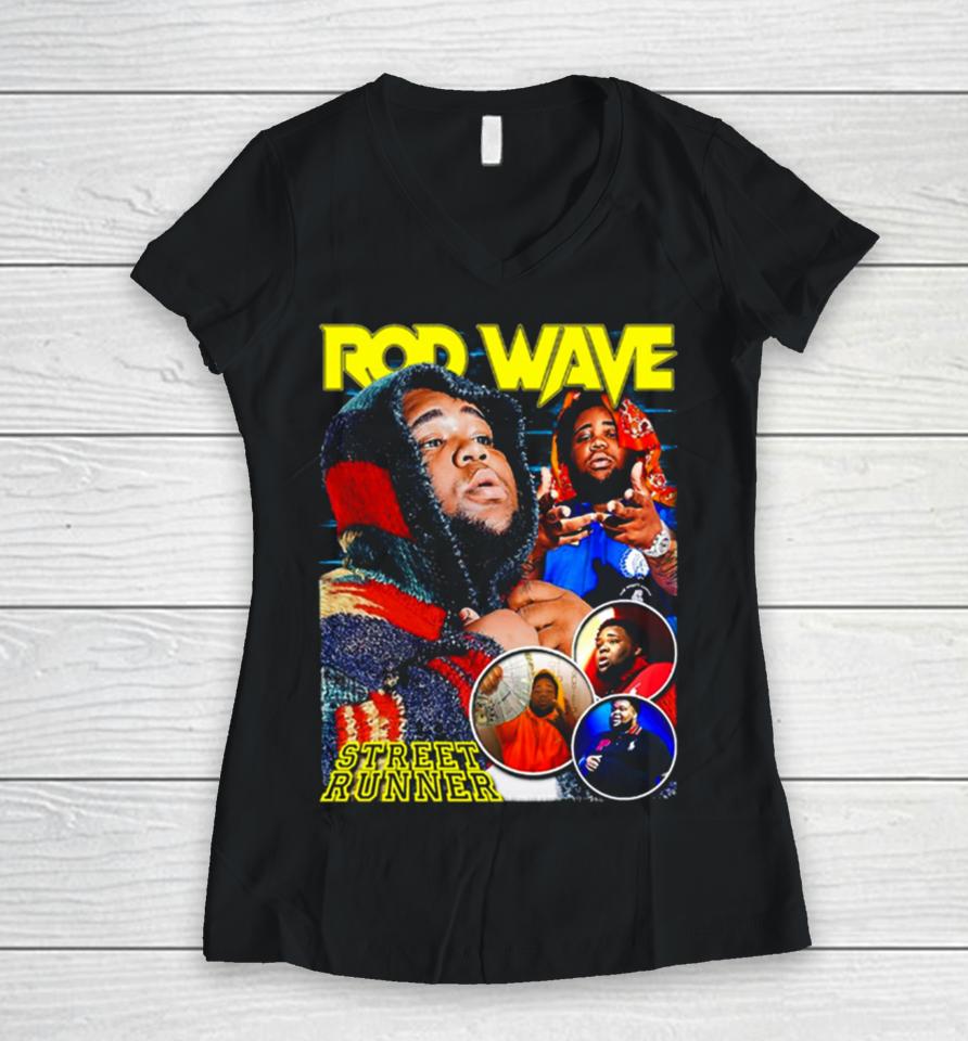 Rod Wave Paint The Sky Red Women V-Neck T-Shirt