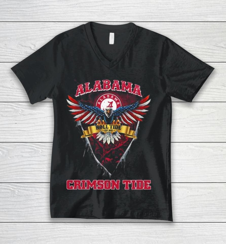 Roll Tide Alabama Crimson Tide Football Us Eagle Unisex V-Neck T-Shirt