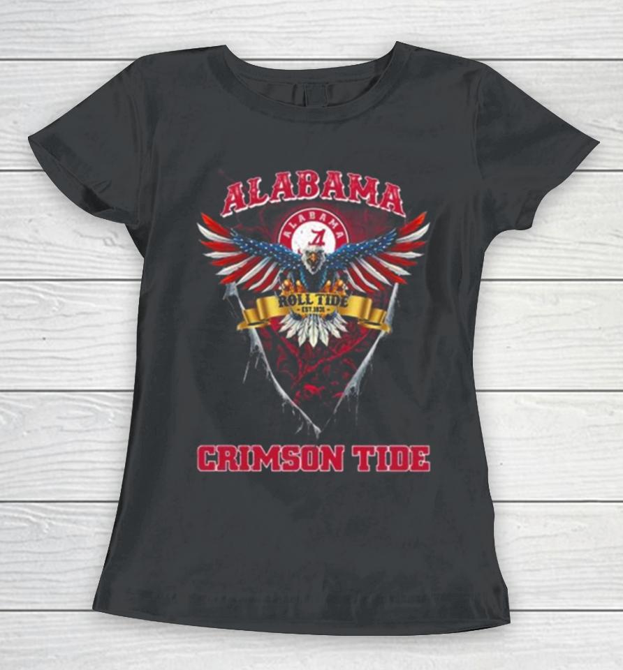 Roll Tide Alabama Crimson Tide Football Us Eagle Women T-Shirt