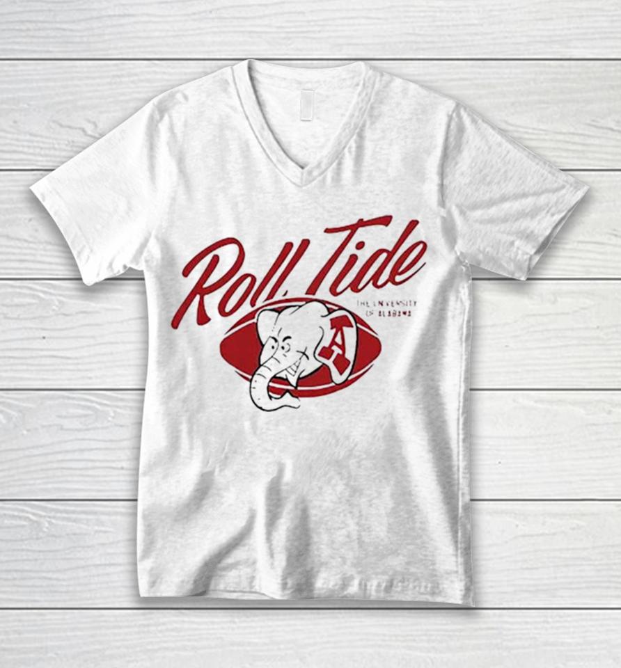 Roll Tide The University Of Alabama Crimson Tide Mascot Unisex V-Neck T-Shirt