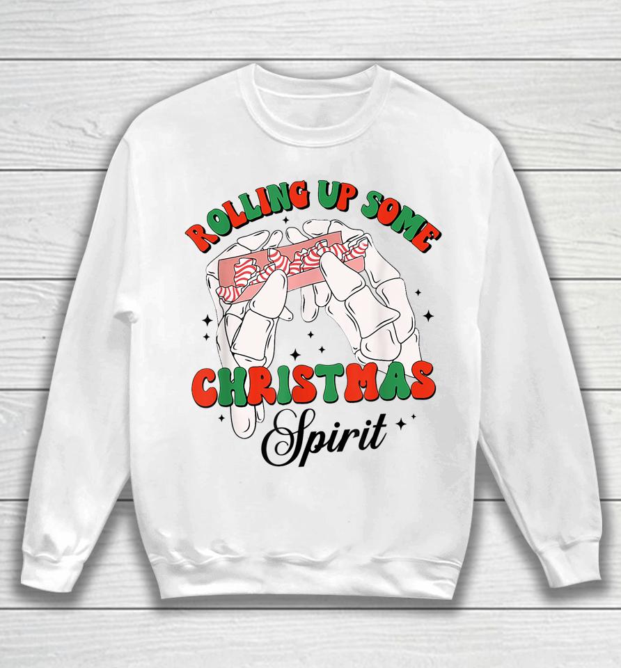 Rolling Up Some Christmas Spirit Xmas Tree Cakes 2022 Outfit Sweatshirt