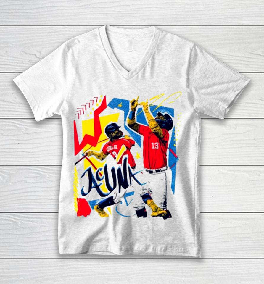 Ronald Acuña Jr Diamond Art Atlanta Braves Baseball Unisex V-Neck T-Shirt
