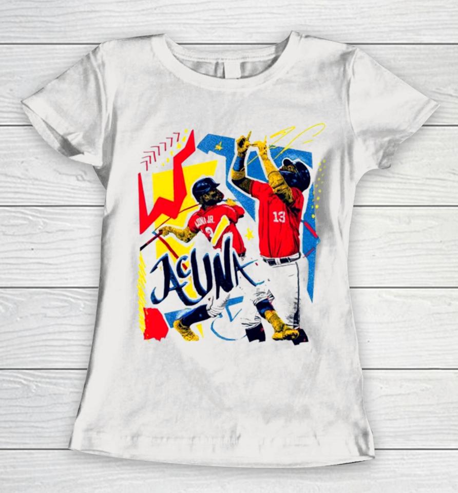 Ronald Acuña Jr Diamond Art Atlanta Braves Baseball Women T-Shirt