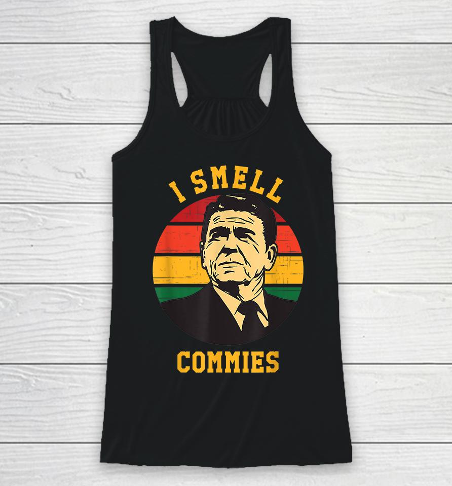 Ronald Reagan I Smell Commies Funny Racerback Tank