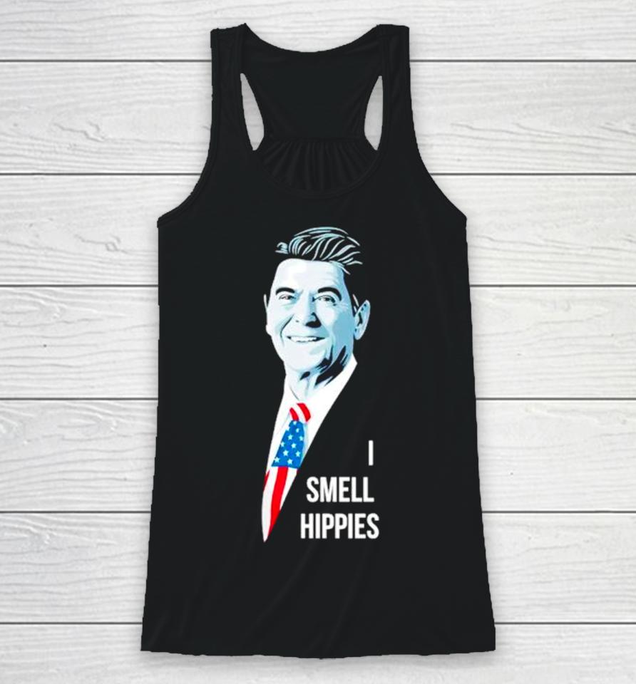 Ronald Reagan I Smell Hippies Racerback Tank