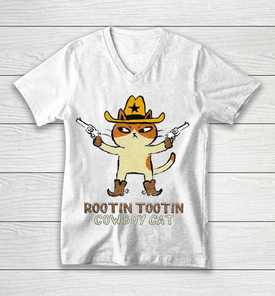 Rootin Tootin Cowboy Cat Unisex V-Neck T-Shirt