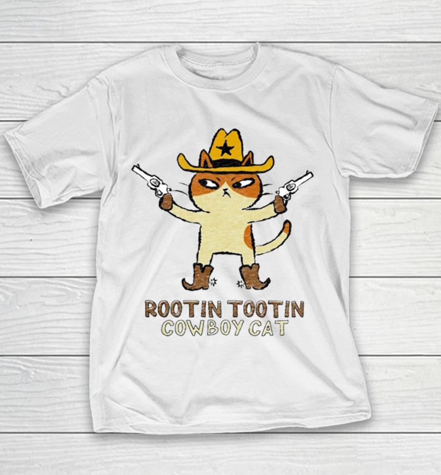 Rootin Tootin Cowboy Cat Youth T-Shirt
