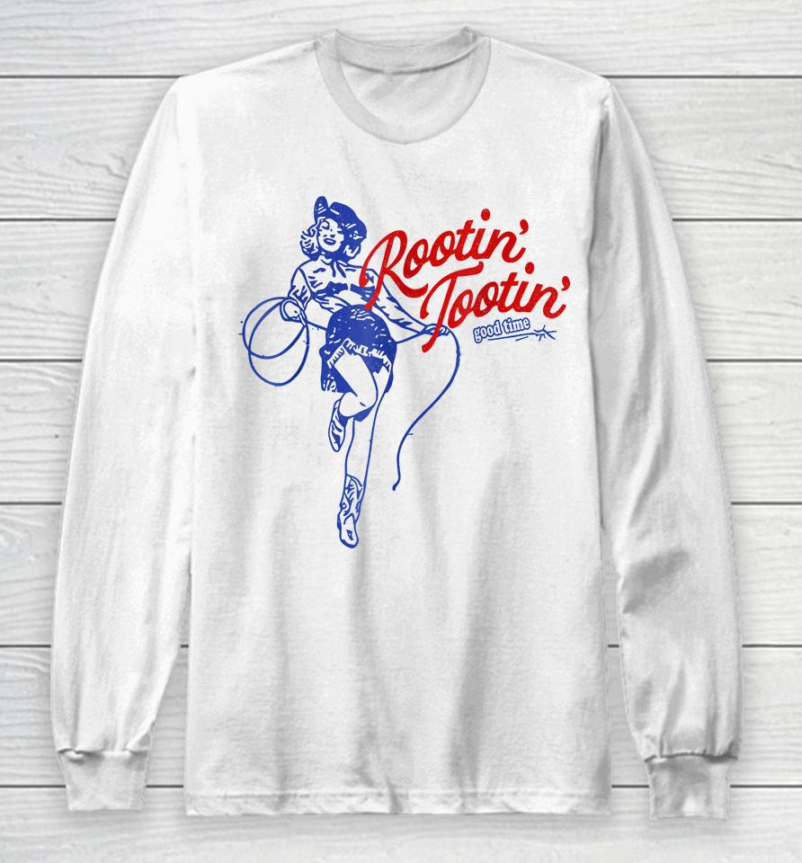 Rootin Tootin Good Time Western Cowgirl Long Sleeve T-Shirt