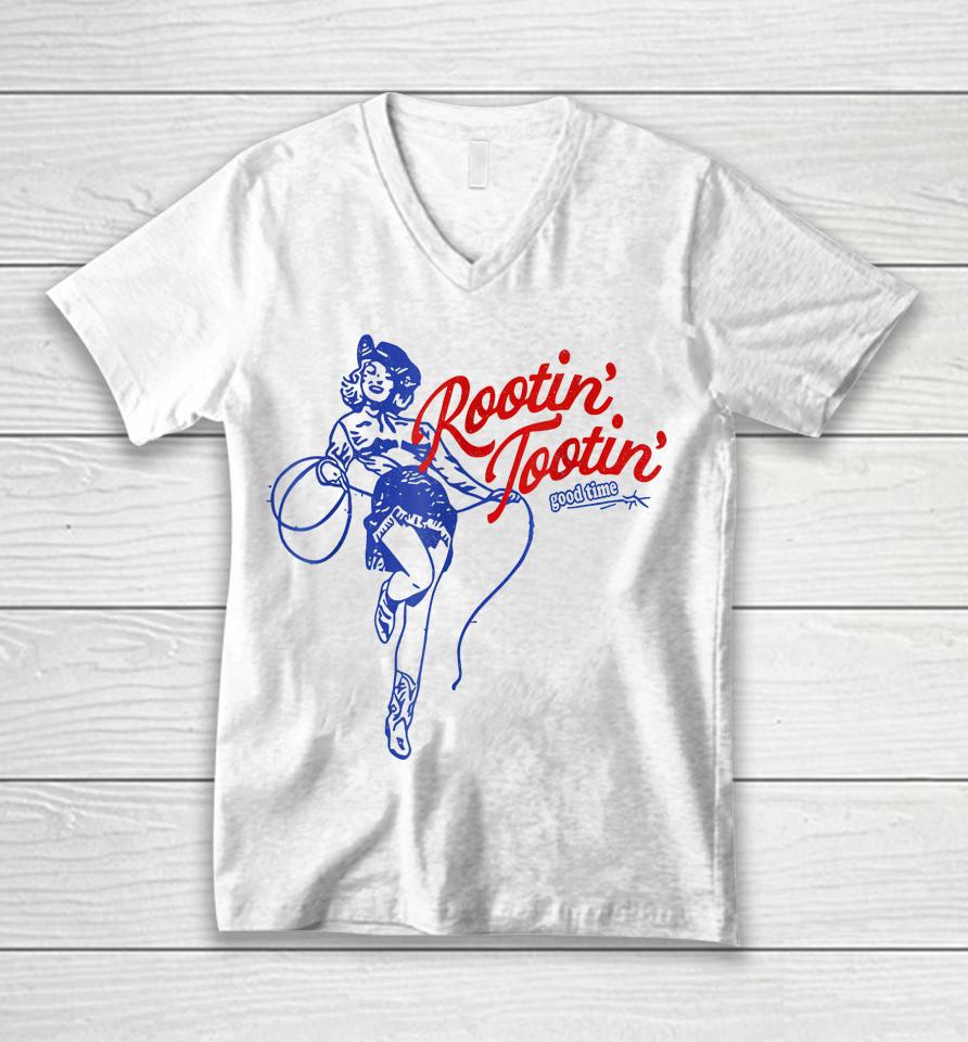 Rootin Tootin Good Time Western Cowgirl Unisex V-Neck T-Shirt