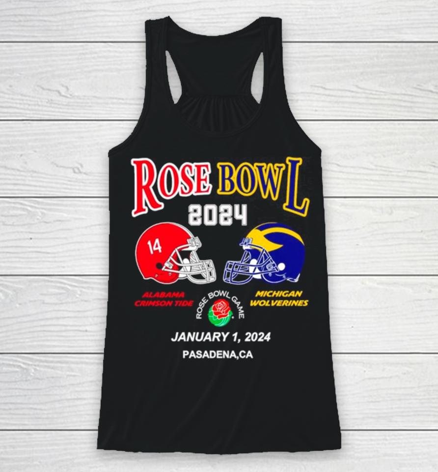 Rose Bowl 2024 Alabama Crimson Tide Vs Michigan Wolverines Racerback Tank