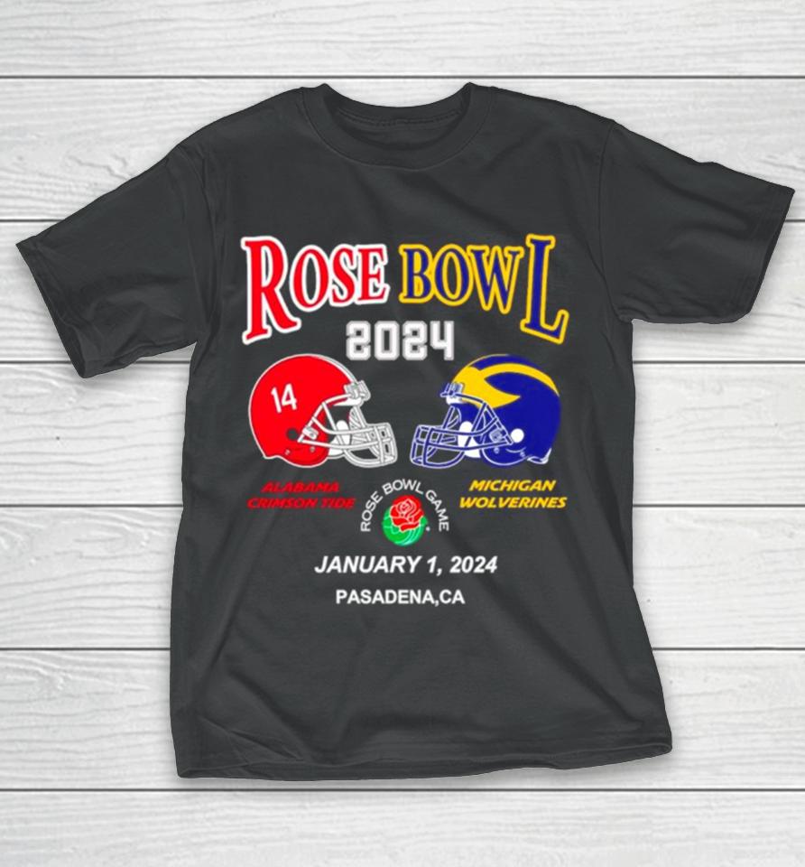 Rose Bowl 2024 Alabama Crimson Tide Vs Michigan Wolverines T-Shirt