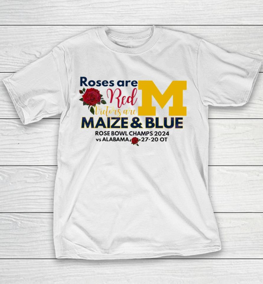 Roses Are Red Victors Are Maize And Blue Youth T-Shirt