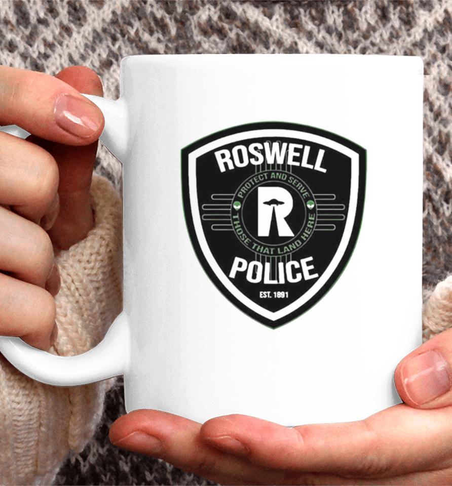 Roswell Police Est 1891 Protect And Serve Those That Land Here Coffee Mug