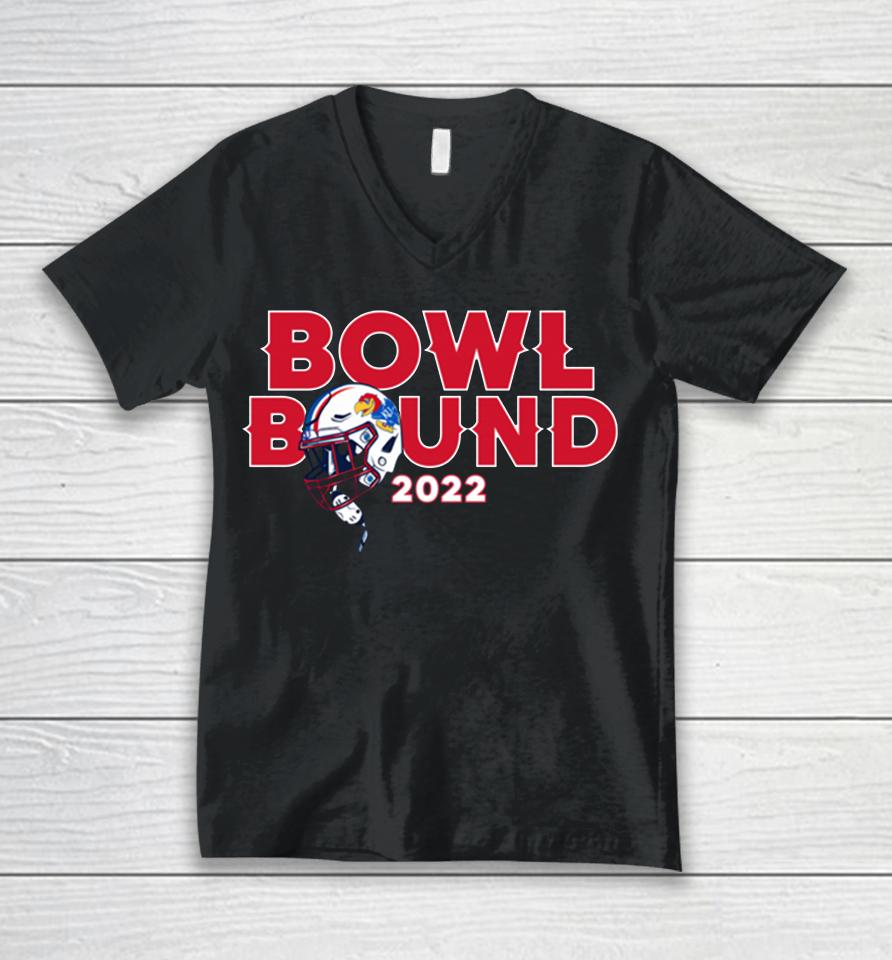 Royal Kansas Jayhawks 2022 Helmet Ncaa Bowl Bound Unisex V-Neck T-Shirt