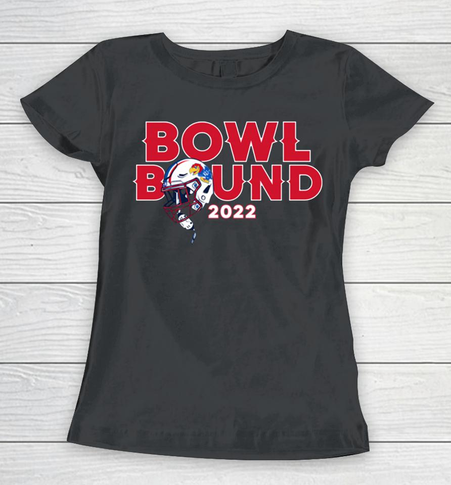 Royal Kansas Jayhawks 2022 Helmet Ncaa Bowl Bound Women T-Shirt