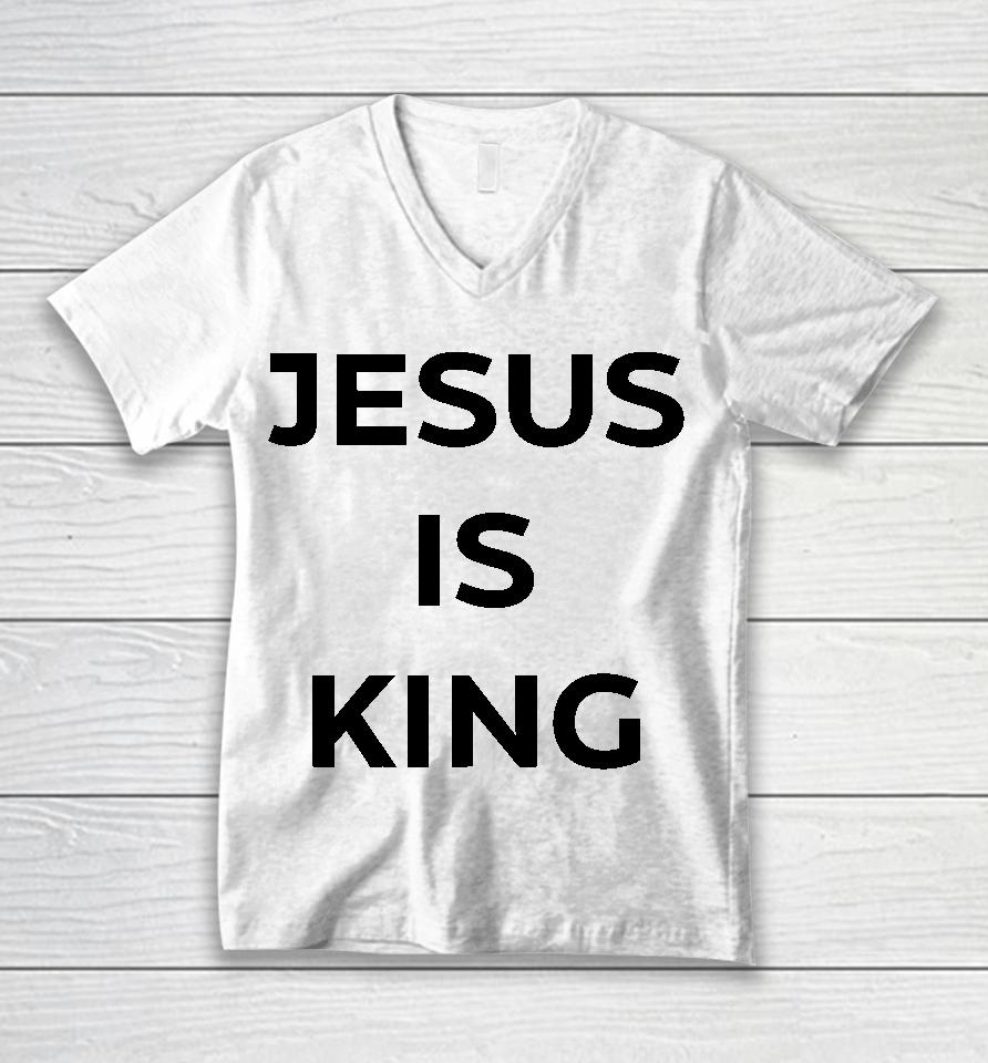 Royce White Jesus Is King Godspeed Unisex V-Neck T-Shirt
