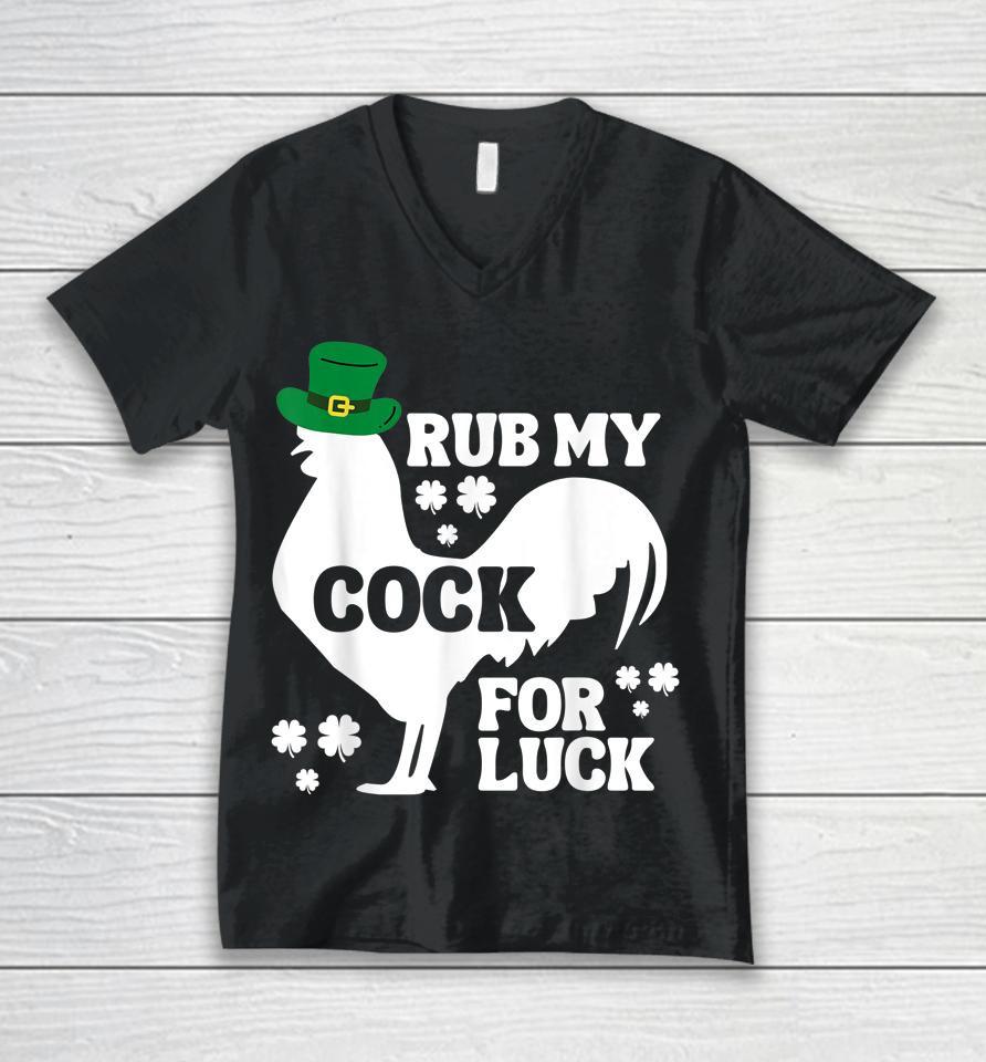Rub My Cock For Good Luck Funny St Patrick's Day Unisex V-Neck T-Shirt