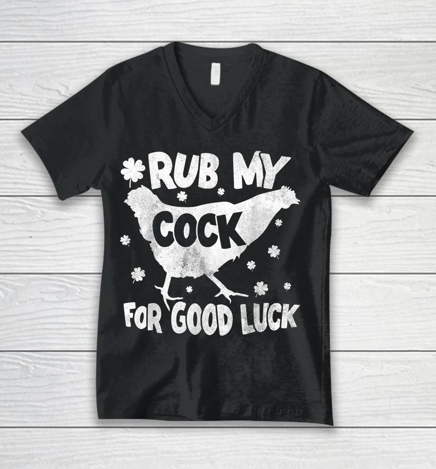Rub My Cock For Good Luck St Patrick's Day Unisex V-Neck T-Shirt