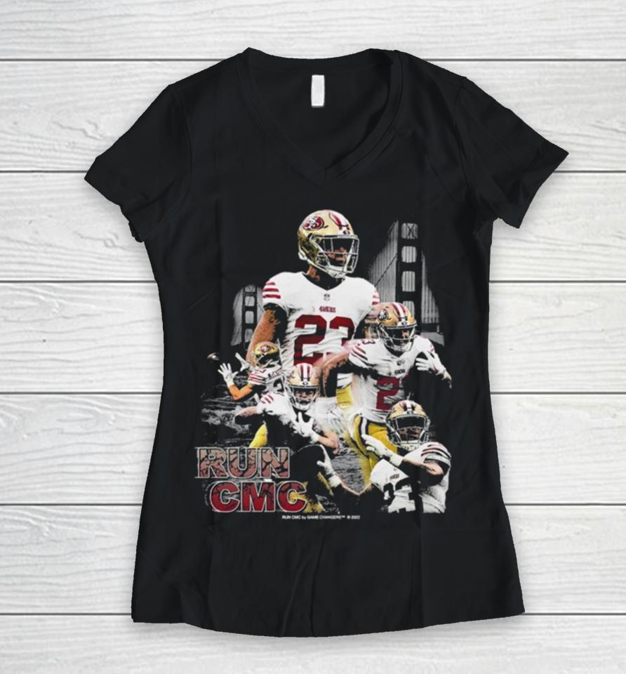 Run Cmc San Francisco 49Ers Football Vintage 2023 Women V-Neck T-Shirt