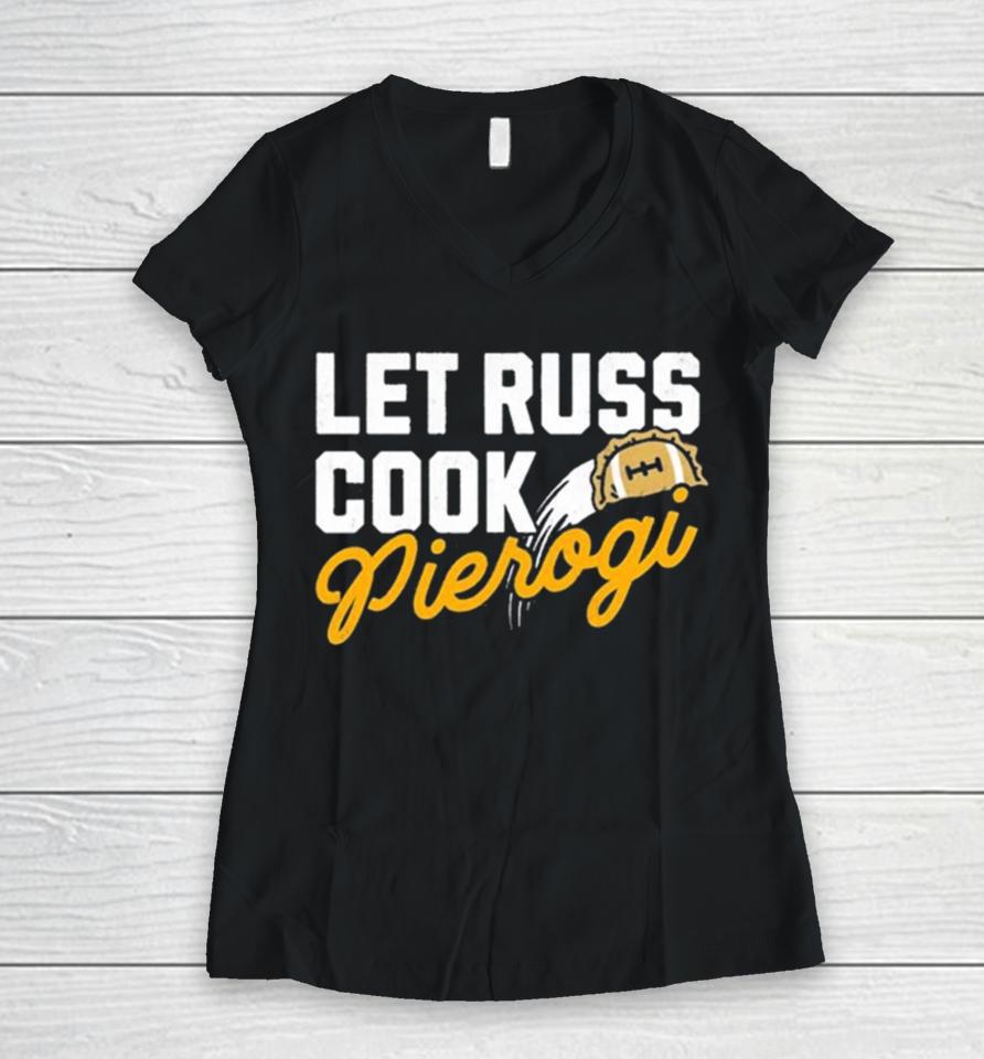 Russell Wilson Let Russ Cook Pierogi Women V-Neck T-Shirt