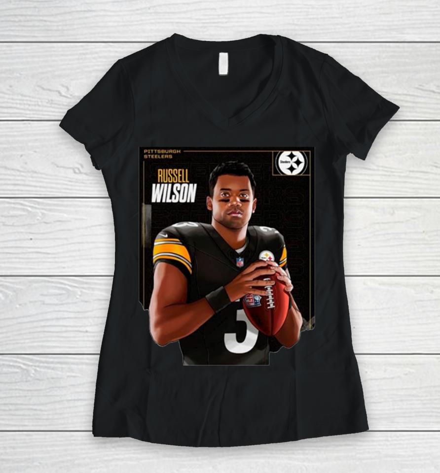 Russell Wilson Pittsburgh Steelers Nations Player Women V-Neck T-Shirt