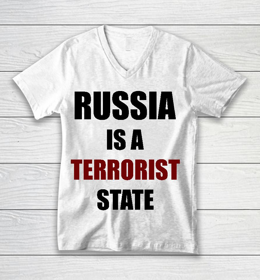 Russia Is A Terrorist State Unisex V-Neck T-Shirt
