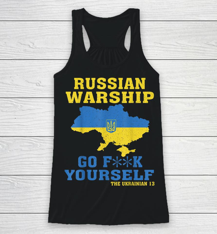 Russian Warship Go F Yourself Racerback Tank